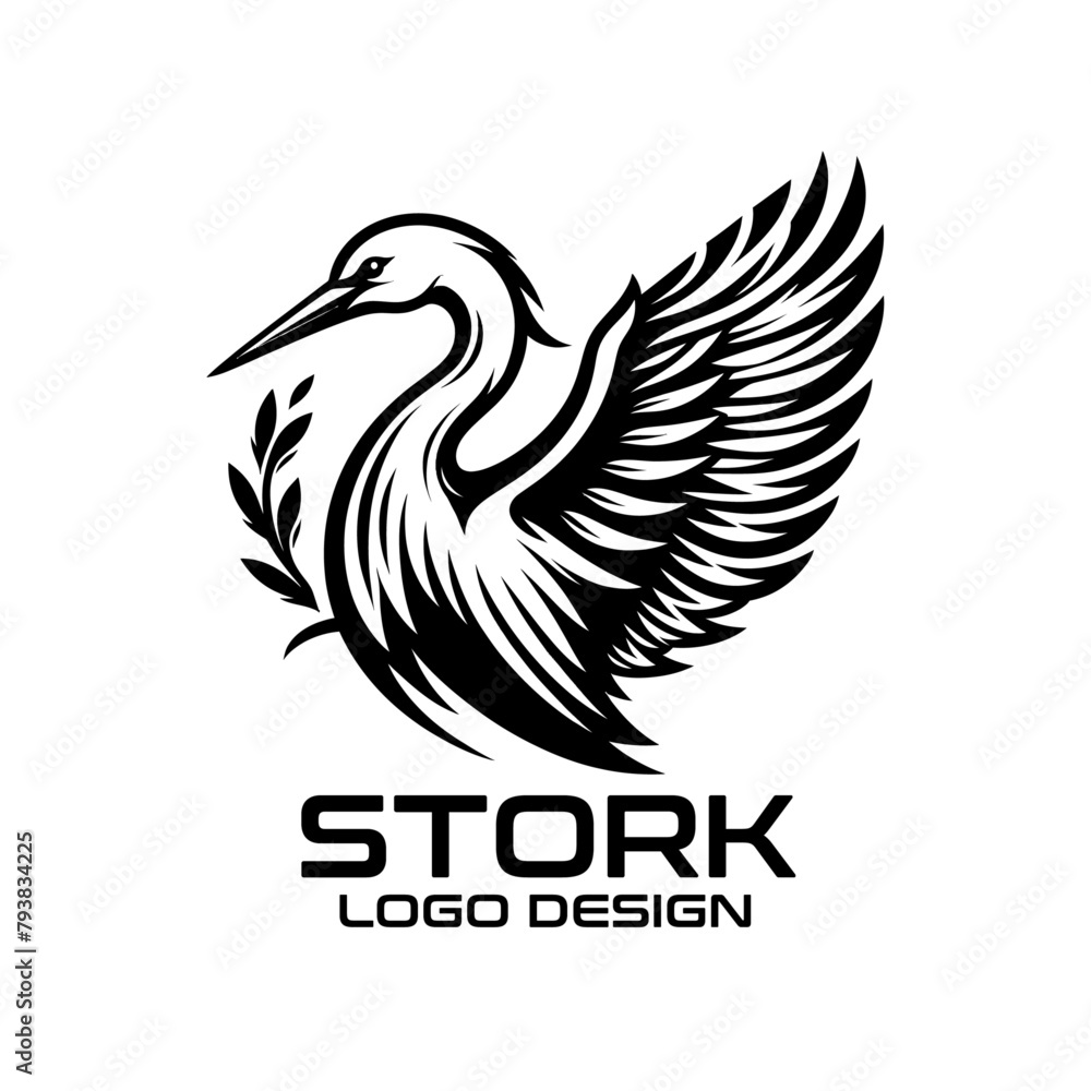 Obraz premium Stork Vector Logo Design