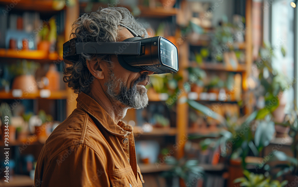 Architect using vr glasses. Generative AI Architect using vr glasses. Generative AI