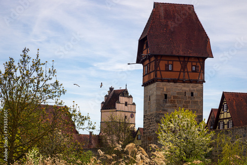 old city wall with tower in the ancient city of dinkelsbühl germany © Reinhard