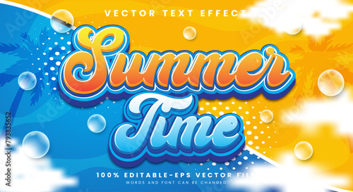 Summer time editable text effect Template with summer season event
