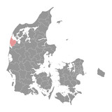 Lemvig Municipality map, administrative division of Denmark. Vector illustration.