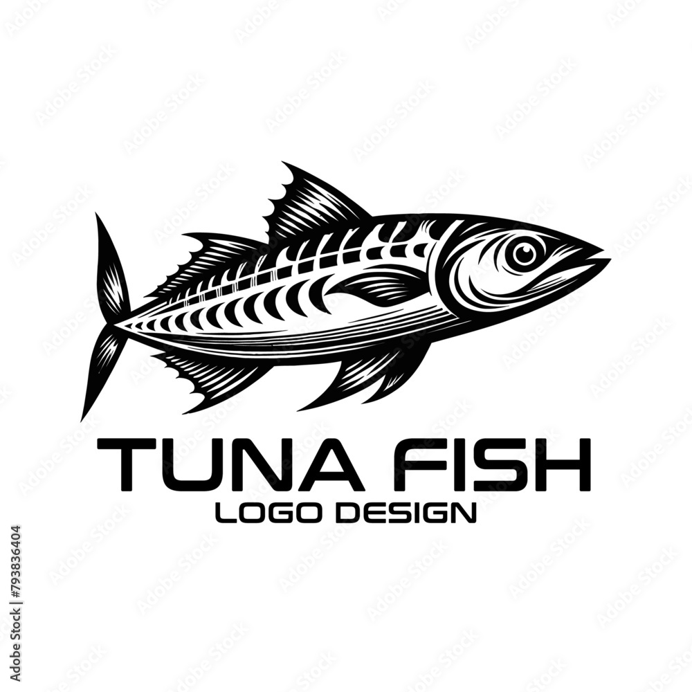 Obraz premium Tuna Fish Vector Logo Design