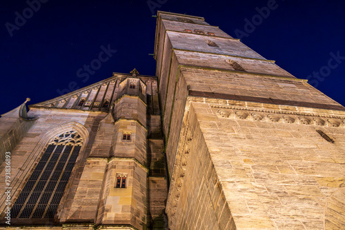 ancient cathedral of dinkelsbühl germany at night with the tower of the church © Reinhard