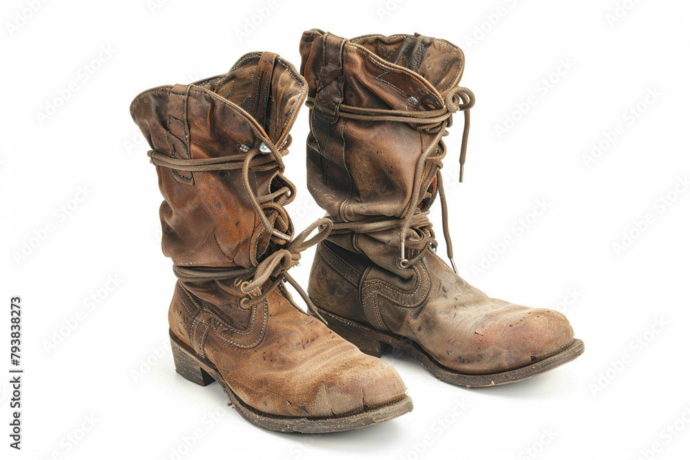 Vintage Boots, isolated on white