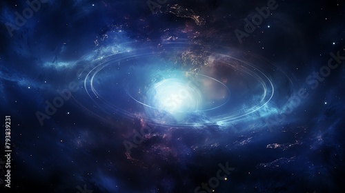 Capture the cosmic beauty of an aerial view with intricate details of swirling galaxies and distant stars, set against a vast expanse of space Utilize digital rendering techniques to bring this celest photo