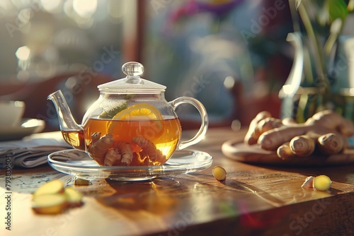 Ginger tea, herbal drink