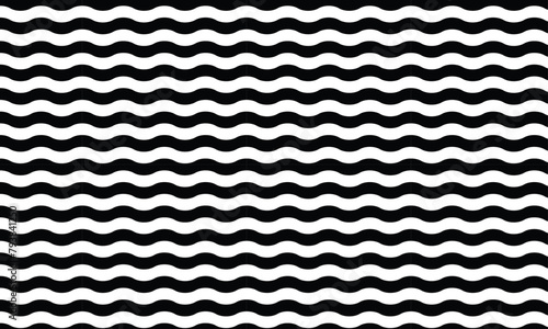 Horizontal wave pattern. wavy stripes seamless template black and white. wave lines abstract background. vector illustration