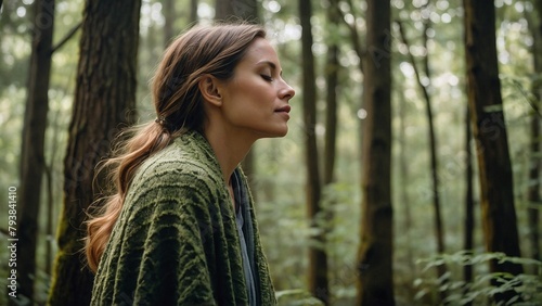 portrait of a woman in a forest