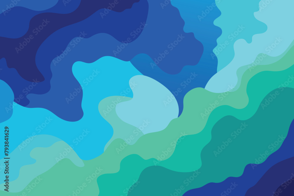Abstract watercolor paint background by teal color blue and green with liquid fluid texture for background vector