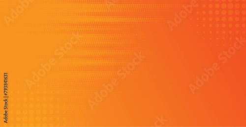 Abstract yellow and orange halftone background with lighting element vector for presentation design