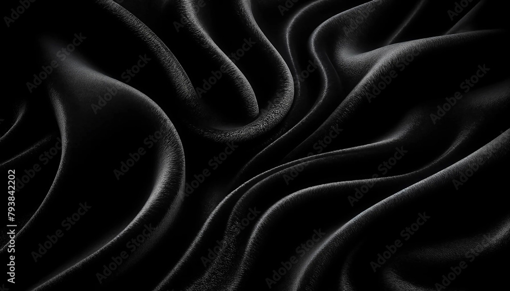 Black silk cloth abstract background. Elegant luxurious backdrop. Black texture or background
Black silk cloth abstract background. Elegant luxurious backdrop. Black texture or background