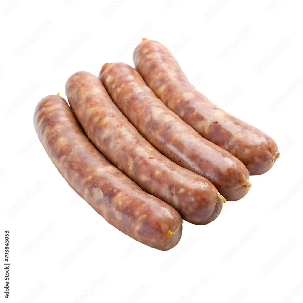 Italian sausage isolated on transparent background