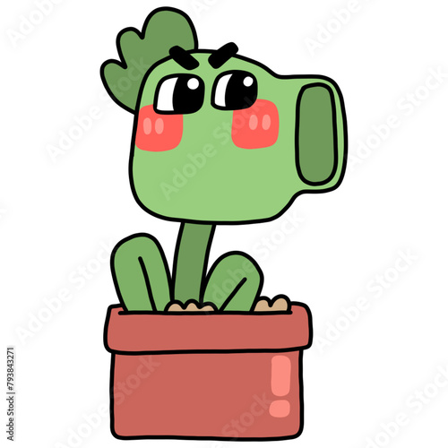 Peashooter in pot photo