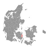 Nyborg Municipality map, administrative division of Denmark. Vector illustration.
