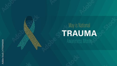Trauma Awareness Month observed every year in May, vector illustration