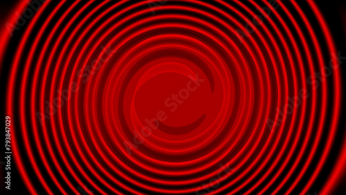Abstract 3d podium on circle red black color gradient background. Textured backdrop. Luxury template for ads, flyer, poster, web. Card. Neon light. Digital presentation round scene. Swirl. Whirlpool