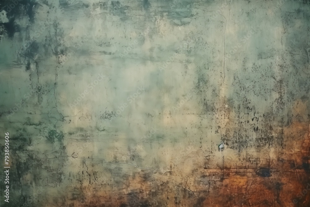 Abstract background with textured worn grunge-style surface in brown and green tones.