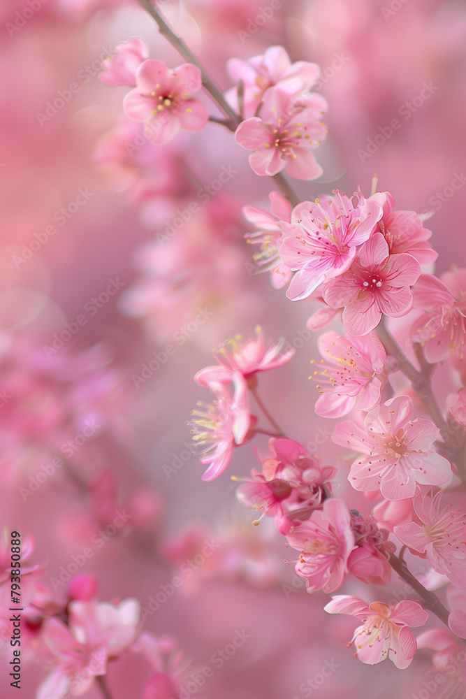 **beautiful blossom tree, detail, tree with pink flowers, close up, natural light, bokeh style