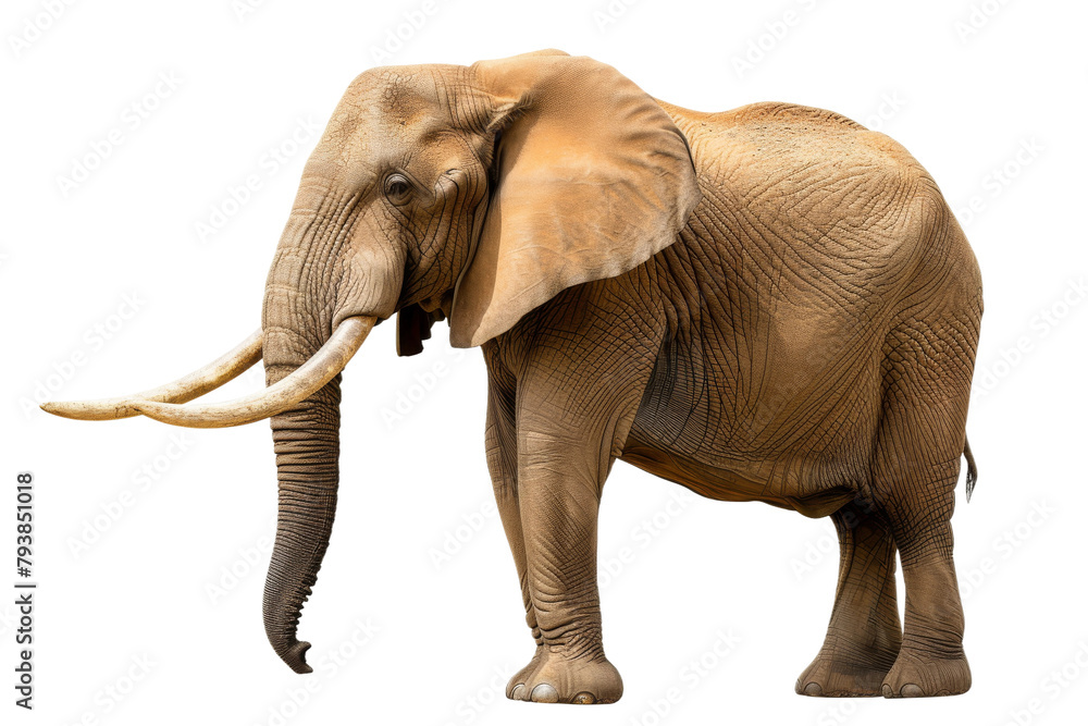 Portrait of a giant elephant with tuskers