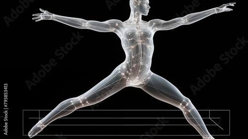 X-Ray Vision of Human Anatomy in Yoga Pose photo