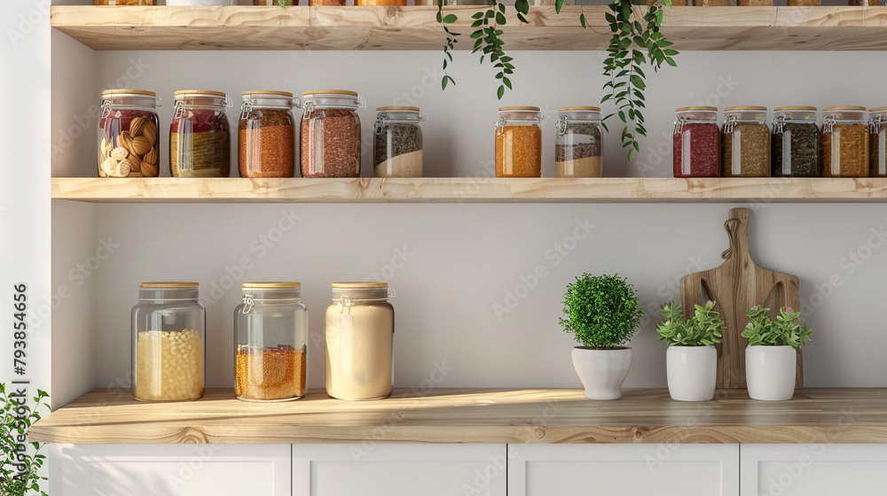 kitchen pantry with blank jar mockups for homemade preserves and sauces kitchen pantry with blank jar mockups for homemade preserves and sauces