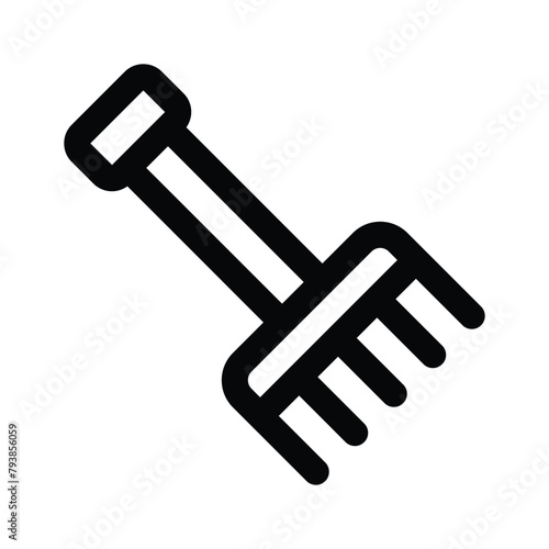 Download this premium vector of Garden Rake in editable style, ready to use icon
