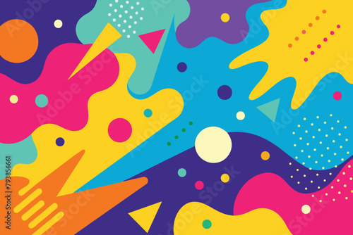 Abstract pop art color paint splash pattern background. Memphis geometry background vector design © mobarok8888