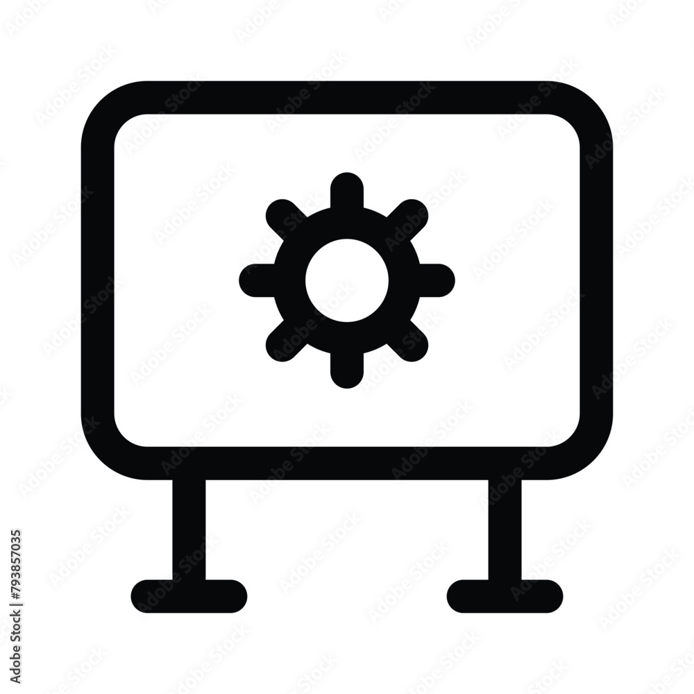 A unique icon of construction billboard, editable vector of setting A unique icon of construction billboard, editable vector of setting