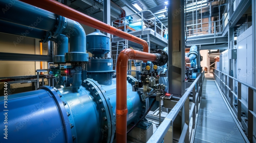 A dynamic scene inside a renewable energy facility, where engineers oversee the transformation of natural forces into sustainable power A dynamic scene inside a renewable energy facility, where engineers oversee the transformation of natural forces into sustainable power