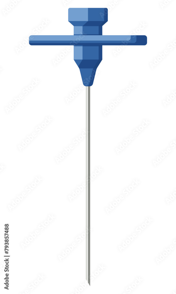 Medical equipment, Jamshidi Bone Marrow Aspiration Intraosseous needle is a specialized needle used to gain access into the bone marrow. Flat design. Medical equipment, Jamshidi Bone Marrow Aspiration Intraosseous needle is a specialized needle used to gain access into the bone marrow. Flat design.