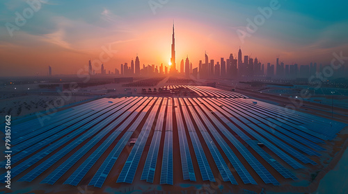 Solar panels in the Dubai city
 photo
