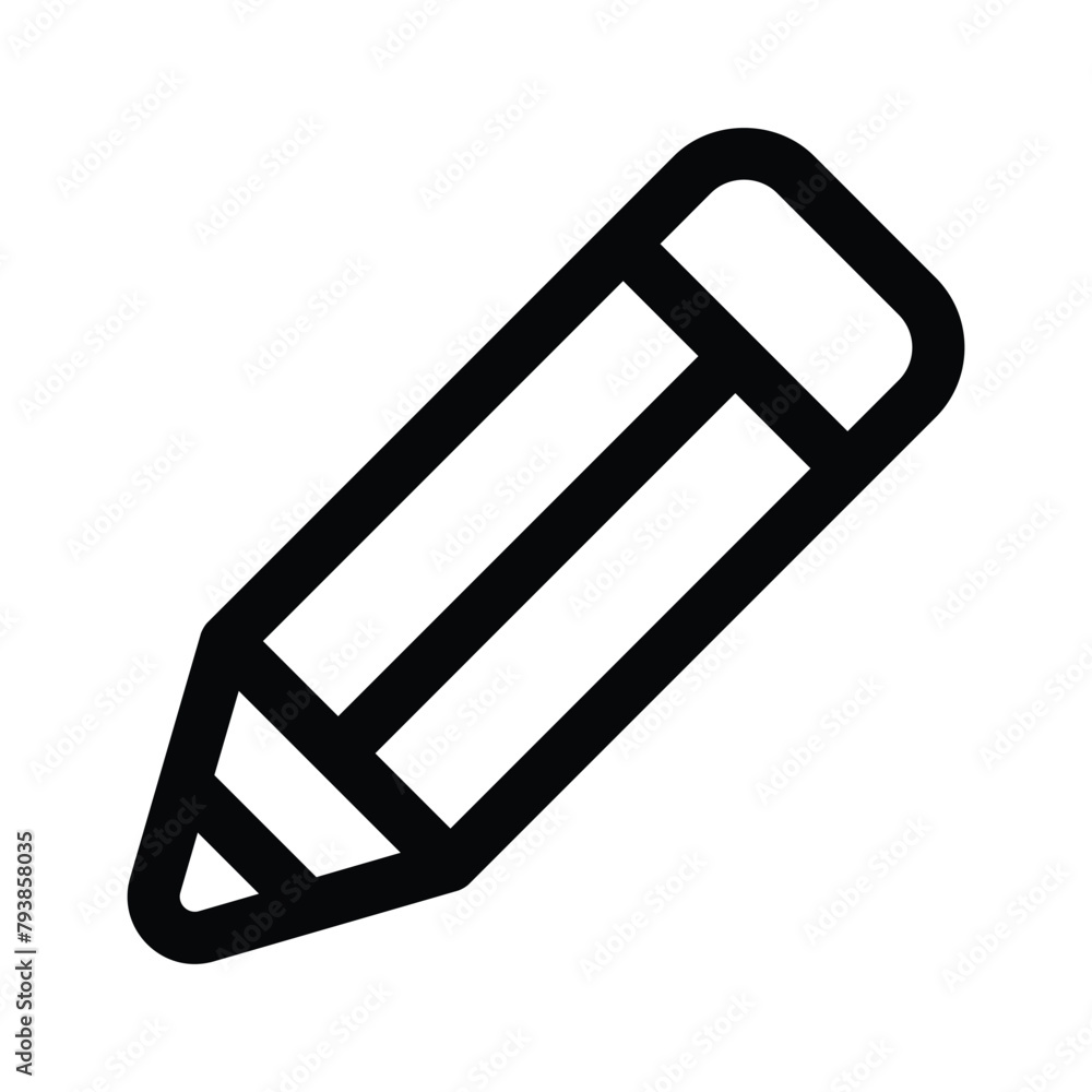 Pencil vector icon isolated on white background Pencil vector icon isolated on white background