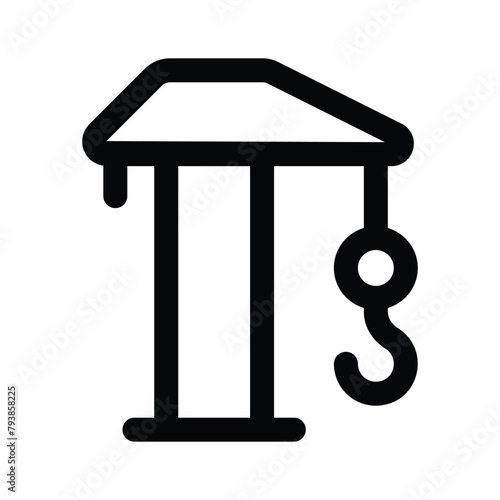 A well designed icon of construction crane, crane hook up for premium use