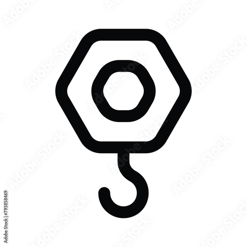 A well designed icon of construction crane, crane hook up for premium use