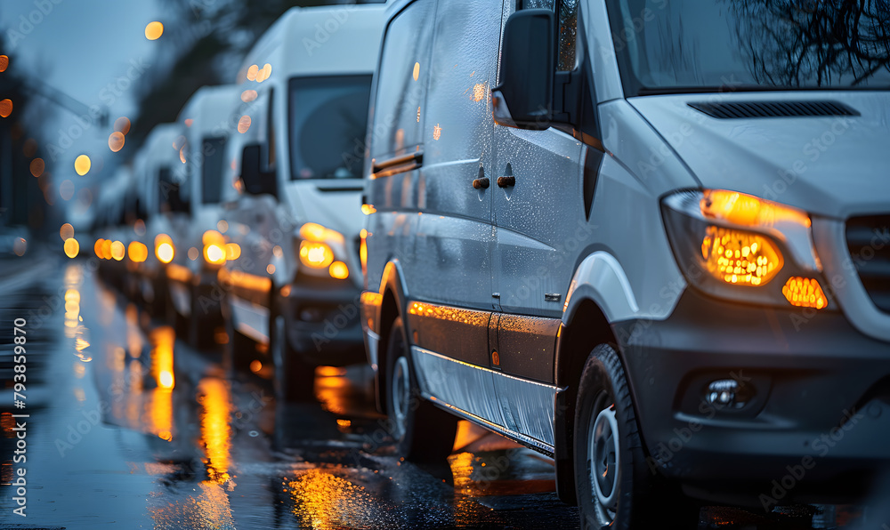 White vans in a row
White vans in a row