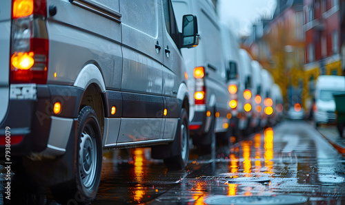 White vans in a row
 photo