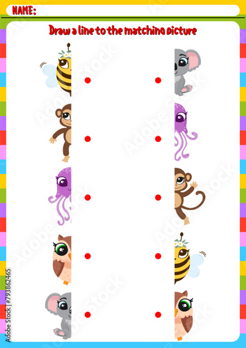 Matching children educational game match objects Vector Image