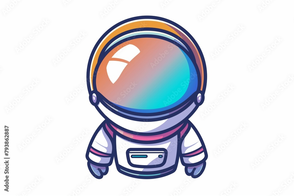Colorful and playful cartoon astronaut illustration with a cute and cheerful character in a vibrant space suit and helmet Colorful and playful cartoon astronaut illustration with a cute and cheerful character in a vibrant space suit and helmet