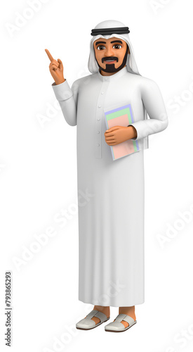 Arab man holding papers