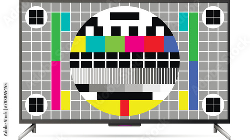 TV with test pattern screen