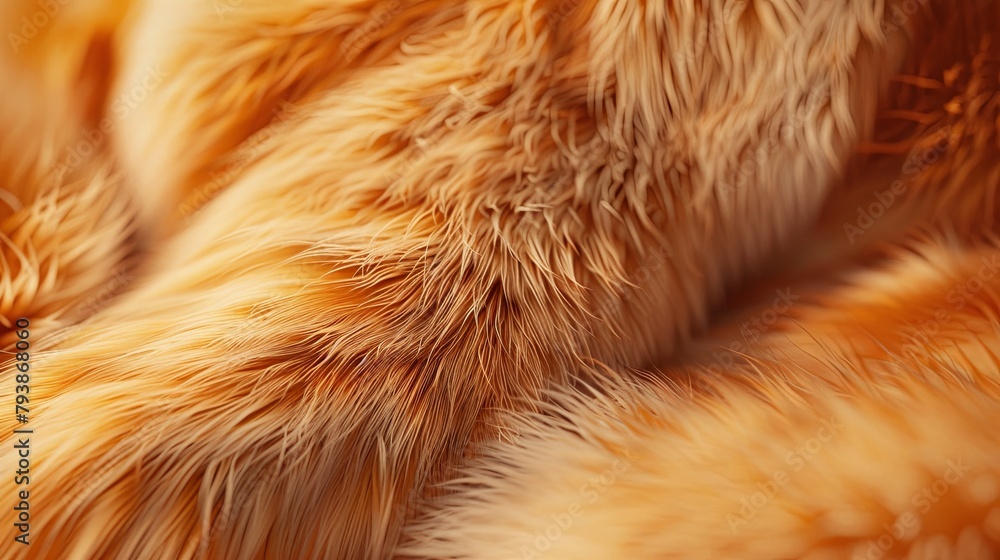 Fototapeta premium Warm Peach Hue Animal Fur Close-Up Texture