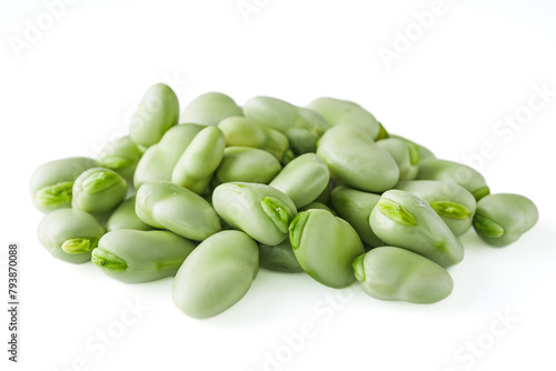 Wallpaper Mural fresh greens broad beans fava on a white background Torontodigital.ca