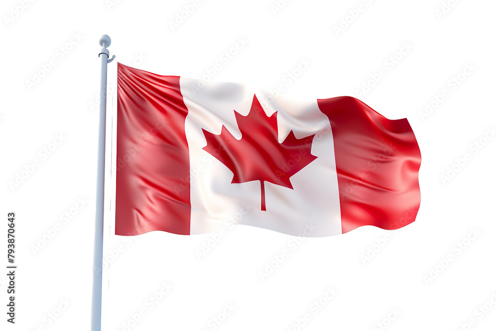 3D illustration Canada flag on white isolated background 3D illustration Canada flag on white isolated background