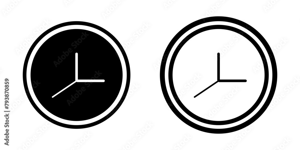 Clock icon on white background Clock icon on white background
