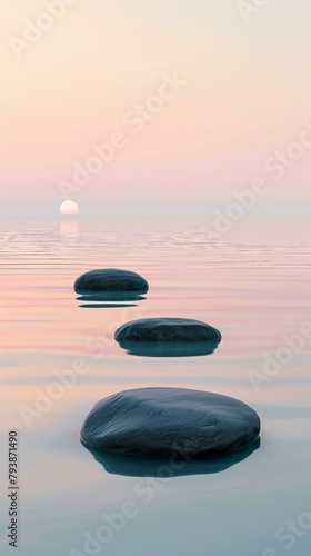 Stones in water