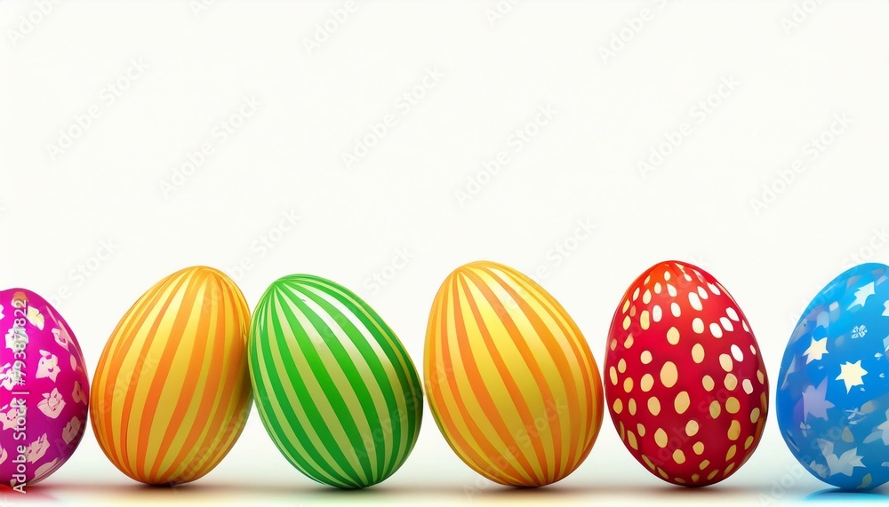 easter eggs on white background