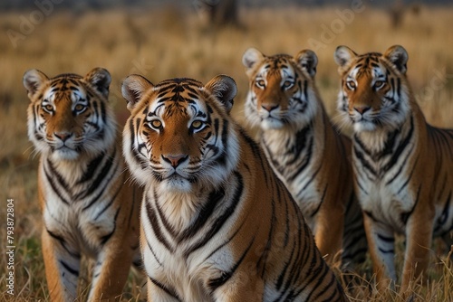 Tigers in savana
