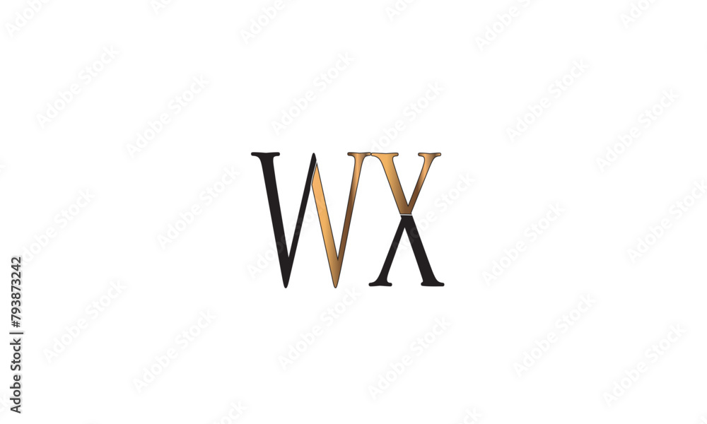 WX, XW, X, W Abstract Letters Logo Monogram WX, XW, X, W Abstract Letters Logo Monogram