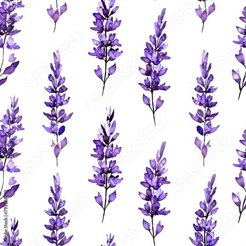 Seamless Lavender Watercolor Pattern for Design and Backgrounds