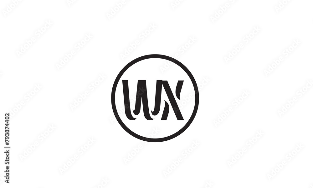WX, XW, X, W Abstract Letters Logo Monogram WX, XW, X, W Abstract Letters Logo Monogram